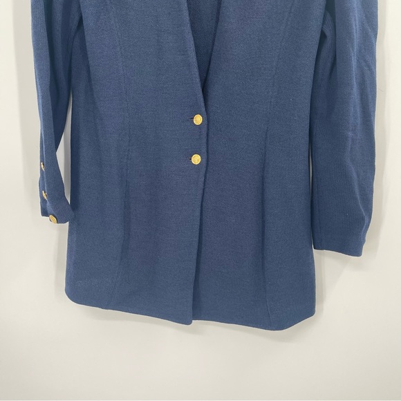 St. John SJK Navy Blue Cardigan Sweater Blazer - Picture 3 of 13